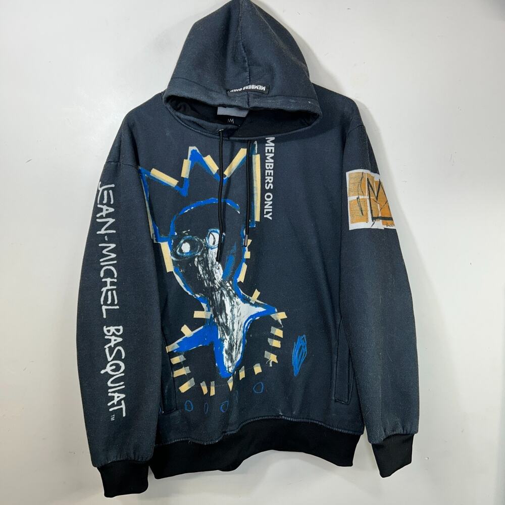Jean-Michel Basquiat x Members Only Large Pullover Hoodie Hooded Sweatshirt - Picture 2 of 9